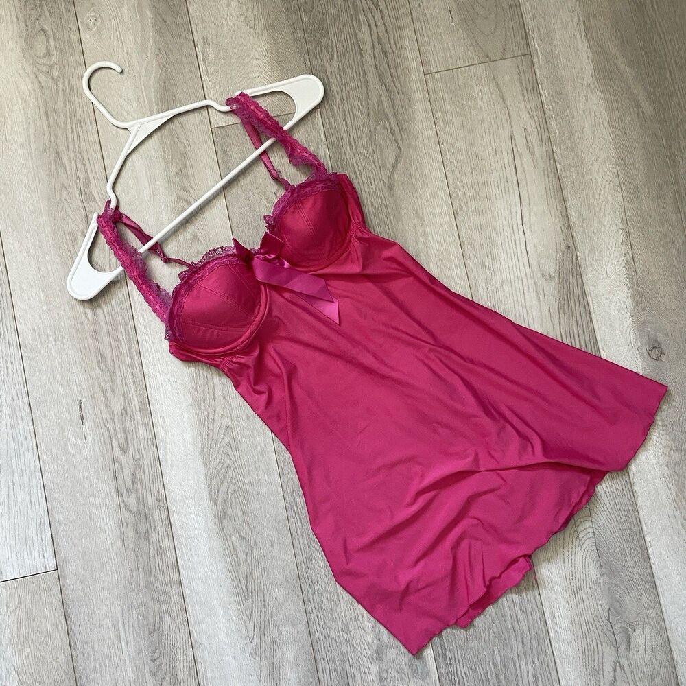 Victoria's Secret Dress babydoll slip mini womens Pink (size 34B) lingerie y2k